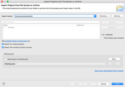 Import compiler project in Eclipse